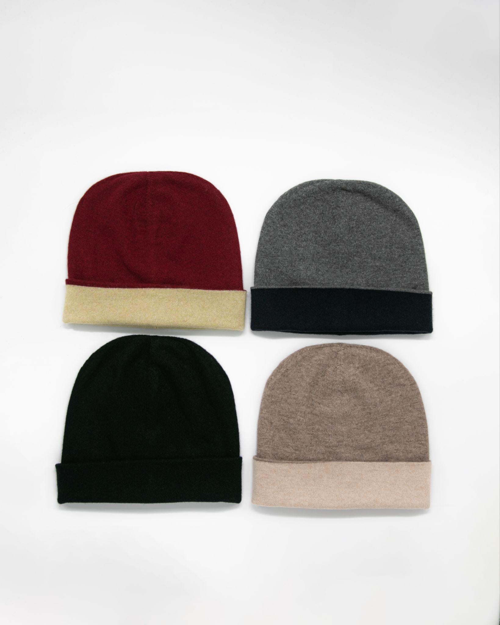 양면 캐시미어 모자
