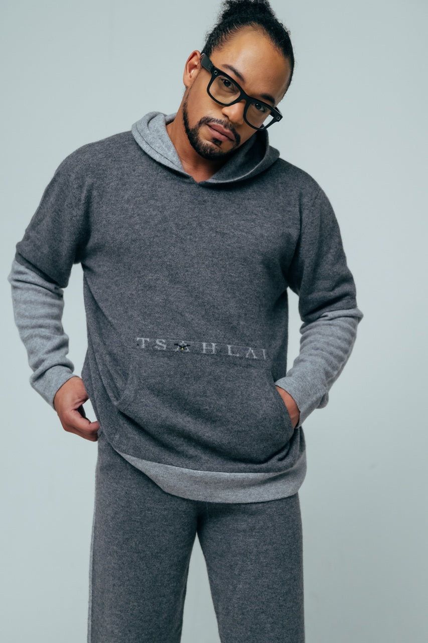 투톤 후드 티셔츠