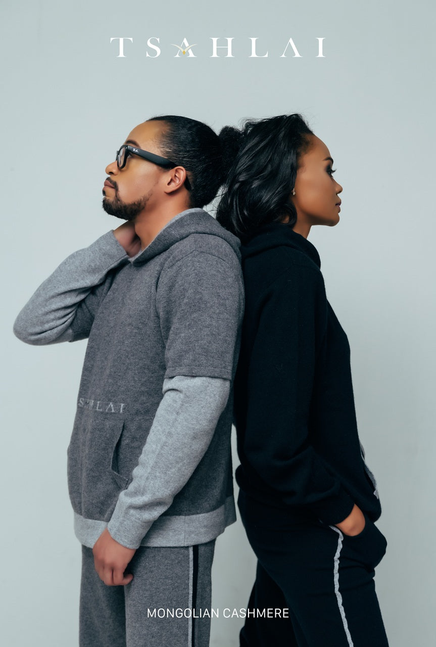 투톤 후드 티셔츠