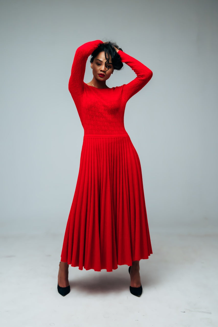 긴팔 니트 드레스