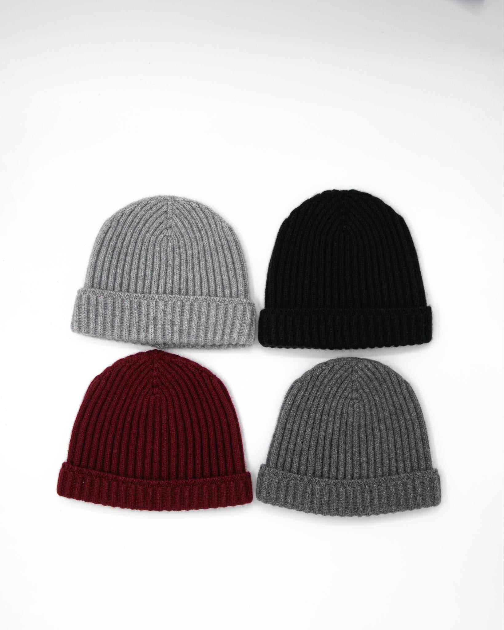 리브 니트 캐시미어 모자